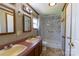 Bathroom featuring double sinks and walk-in shower at 5212 Old Concord Rd, Salisbury, NC 28146