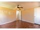 Bedroom featuring hardwood floors, white trim, and ceiling fan at 5212 Old Concord Rd, Salisbury, NC 28146