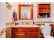 Bathroom features a single sink vanity with granite counters, toilet, and medicine cabinet at 107 Destiny Ln, Shelby, NC 28150