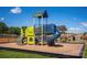 The community playground features a well-maintained playset and picnic shelter on a mulched surface at 117 Lightning Dr, Shelby, NC 28152