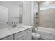 Bright bathroom featuring a combined shower and tub, and a single sink vanity at 149 Prestwick Way # 39, Mooresville, NC 28115