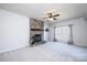 Bright living room showcases stone fireplace and large window at 538 30Th Avenue Ne Cir, Hickory, NC 28601