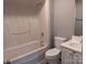 Bathroom featuring a shower-tub combination and a vanity with storage at 927 Locke St, Salisbury, NC 28144