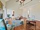 Open living area features a fireplace, hardwood floors, and views of the upper level at 1525 Autumn Brook Ln # 78, York, SC 29745
