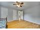 Bedroom features hardwood floors and multiple closets for storage at 210 Knox St, Clover, SC 29710