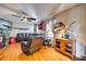 Inviting living room featuring hardwood floors, comfortable seating, and a ceiling fan at 2331 Gill Jordan Rd, Chester, SC 29706