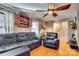 Comfortable living room with hardwood floors, a ceiling fan, and ample seating at 2331 Gill Jordan Rd, Chester, SC 29706