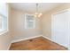 Cozy dining area with hardwood floors, neutral paint, and natural light at 502 Crawford St, Shelby, NC 28150