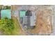 Overhead aerial view showing the property's layout, including the house, garage, and yard at 609 Eddleman Rd, Kannapolis, NC 28083