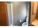 This bathroom features a shower and toilet at 8183 Hallman Mill Rd, Vale, NC 28168