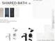 Shared bathroom with shaker cabinets in Gray, Midnight Blue, Onyx Black, or White, plus a white quartz countertop at 1011 Carter Ave # 35, Charlotte, NC 28206