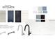 A selection of shaker cabinets in various colors, with quartz countertops, faucets and fixtures for customizable kitchen design at 1011 Carter Ave # 35, Charlotte, NC 28206
