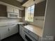 Bright kitchen with stainless steel sink, white countertops and cabinets, and subway tile backsplash at 1121 Myrtle Ave # 17, Charlotte, NC 28203