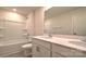 Bright bathroom featuring double vanity with white countertop, tub and shower combo, and modern fixtures at 12128 Lady Bell Dr, Charlotte, NC 28278