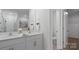 Bright bathroom with double sink vanity, sleek fixtures, and a separate toilet and shower stall at 1420 6Th Ne St, Hickory, NC 28601