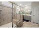 Beautiful bathroom featuring a glass shower and double vanity at 168 Kennerly Center Dr, Mooresville, NC 28115