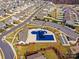 Aerial view of the community pool area, a perfect place for residents to relax and unwind at 181 Atwater Landing Dr, Mooresville, NC 28117