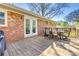 Wide deck with a set of chairs and a partially covered grill off the brick home at 2027 Franklin St, Rock Hill, SC 29732