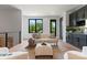 Comfortable living room with a stylish sofa, ottoman, accent chairs, and modern decor for relaxing and entertaining at 3416 Windsor Dr, Charlotte, NC 28209