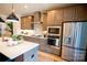 Updated kitchen with stainless steel appliances, kitchen island, and modern cabinetry at 408 Old Town Village Rd, Waxhaw, NC 28173