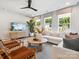 Bright living room with large windows, modern furnishings, and hardwood floors at 408 Old Town Village Rd, Waxhaw, NC 28173