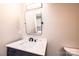 Bathroom with vanity and mirror with modern fixtures and lighting at 4221 E Maiden Rd, Maiden, NC 28650