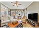 Comfortable living room offering ample seating, natural light, and a view to the backyard at 4340 Rodeway Ne Ct, Hickory, NC 28601