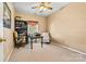 Home office with tan walls, ceiling fan, and natural light at 7331 Sedgebrook W Dr, Stanley, NC 28164