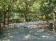 A wrought iron gate with 