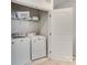 Bright laundry room with washer, dryer, white walls, and white door at 1129 Doveridge St, Charlotte, NC 28273