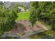 Aerial view of community amenity with lakeside picnic tables at 125 Lanyard Dr # E, Mooresville, NC 28117