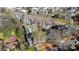 Aerial view showcasing the layout of the community with well-maintained landscaping and cozy townhouses at 1525 Walnut View Dr, Charlotte, NC 28208