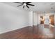 A spacious room with hardwood flooring, ready for personalization and decor at 1525 Walnut View Dr, Charlotte, NC 28208