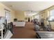 Well-equipped gym with exercise machines, carpet, and a mirrored wall with a sink at 2445 Selwyn Ave, Charlotte, NC 28209