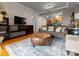 Inviting living room with modern furnishings, a decorative rug, and an open kitchen view at 300 W 5Th St # 224, Charlotte, NC 28202