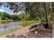 Scenic view of pond, with seating nearby to enjoy the peaceful water and nature views at 306 Ashby Dr, Davidson, NC 28036