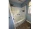 Clean bathroom with white shower-tub combo and neutral-colored walls at 3915 Crestridge Dr, Charlotte, NC 28217
