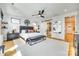 Spacious main bedroom featuring a barn door leading to the bathroom at 805 E 19Th St, Charlotte, NC 28205