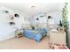 Cozy bedroom with light blue walls, comfortable bed, and vintage decor accents at 1037 Delridge St, Waxhaw, NC 28173
