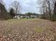 Wide shot of the backyard with a house in the distance and covered in fallen leaves at 10516 Hambright Rd, Huntersville, NC 28078