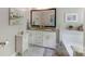 Elegant bathroom with dual sinks, granite countertop, and modern fixtures at 11003 Pale Hickory Ln, Charlotte, NC 28215