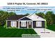 Charming single-Gathering home featuring indigo siding, walnut doors and shutters, and green landscaping at 1235 E Poplar St, Conover, NC 28613