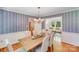 Charming dining room with hardwood floors, wainscoting, and an open view to the living room at 1327 Cedarwood Ln, Charlotte, NC 28212