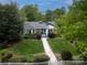 Charming home with a well-manicured lawn, mature trees, and a welcoming walkway to the front door at 1519 The Plz, Charlotte, NC 28205