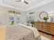 Large main bedroom featuring a door to the backyard and a cozy interior design at 2011 Trailwood Dr, Matthews, NC 28104