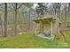 View of backyard shed featuring a covered porch and outdoor seating at 2819 Blythe Rd, Waxhaw, NC 28173