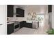 Modern kitchen featuring stainless steel appliances, dark cabinets, and stylish pendant lighting at 3003 Casting St # 12, Charlotte, NC 28206