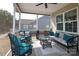Relaxing screened-in porch with comfortable seating and view of the backyard at 3102 Arches Bluff Cir, Lancaster, SC 29720