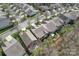 Aerial view of a neighborhood showcasing well-maintained homes and landscaping at 3104 Streamhaven Dr, Indian Land, SC 29707