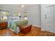 Comfortable bedroom featuring hardwood floors, natural light, and neutral walls at 36 Yorktown Nw St, Concord, NC 28025